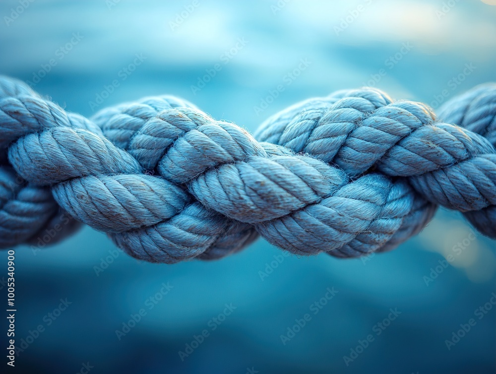 Close-up of a Blue Rope Knot - Nautical Texture and Detail Close-up of a Blue Rope Knot - Nautical Texture and Detail