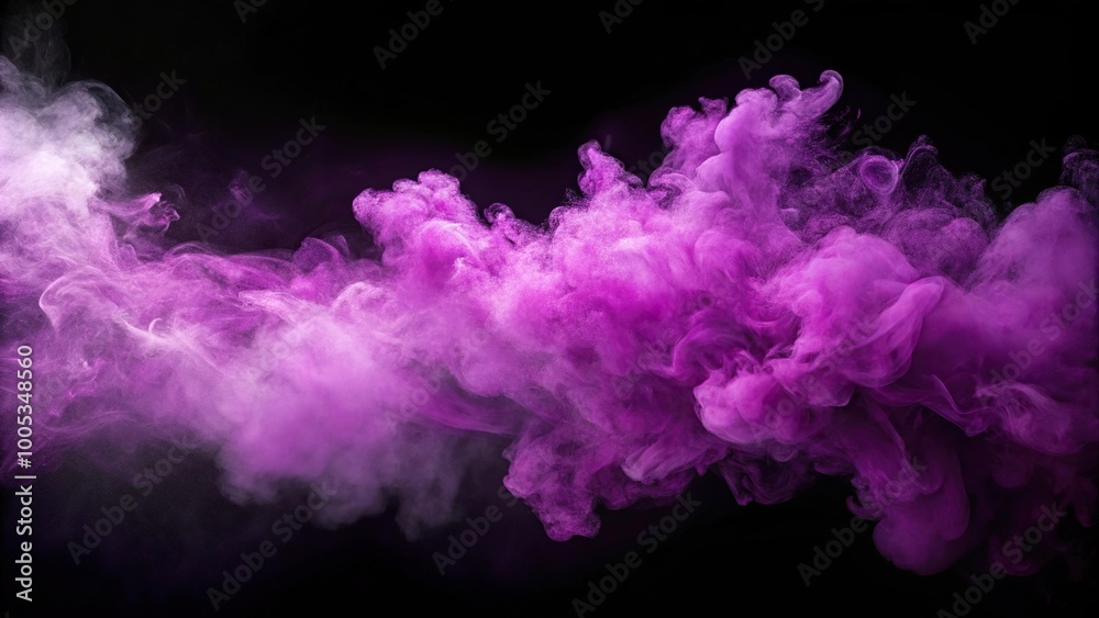 Purple powder dust smoke on black background Purple powder dust smoke on black background