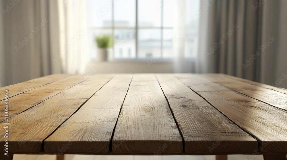 Empty wooden table inside the baby room with generative ai Empty wooden table inside the baby room with generative ai