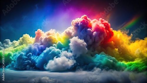 rainbow LGBT themed cloud and vapor background photo