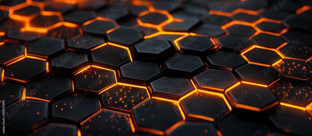 Abstract Orange Glowing Hexagon Pattern Abstract Orange Glowing Hexagon Pattern