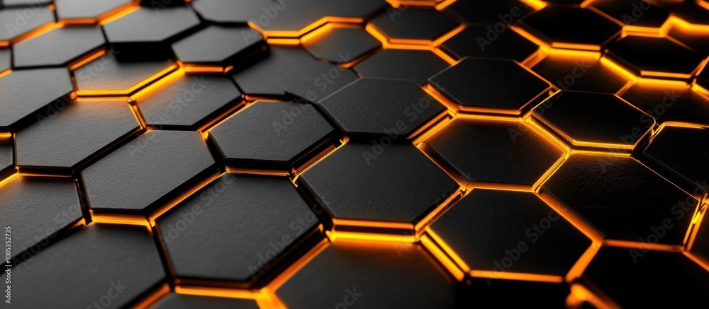 Abstract Black and Orange Hexagon Pattern Abstract Black and Orange Hexagon Pattern