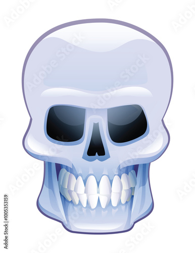 Skull head vector cartoon illustration isolated on white background