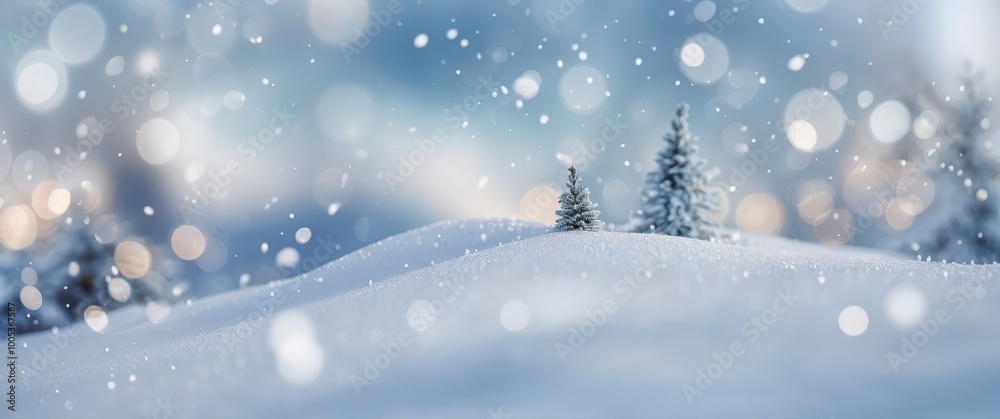 Christmas winter blurred background. Xmas tree with snow decorated with garland lights, holiday festive background widescreen backdrop. New Year Winter art design holiday border Christmas winter blurred background. Xmas tree with snow decorated with garland lights, holiday festive background widescreen backdrop. New Year Winter art design holiday border