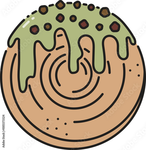 Cromboloni bread line icon