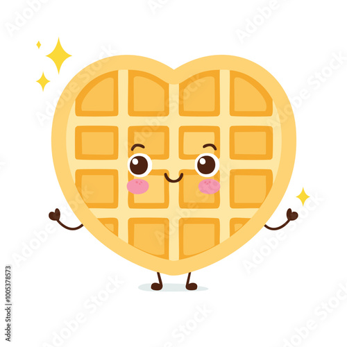 Waffle Food Eat Meal Snack Cuisine Animation Kawaii Character
