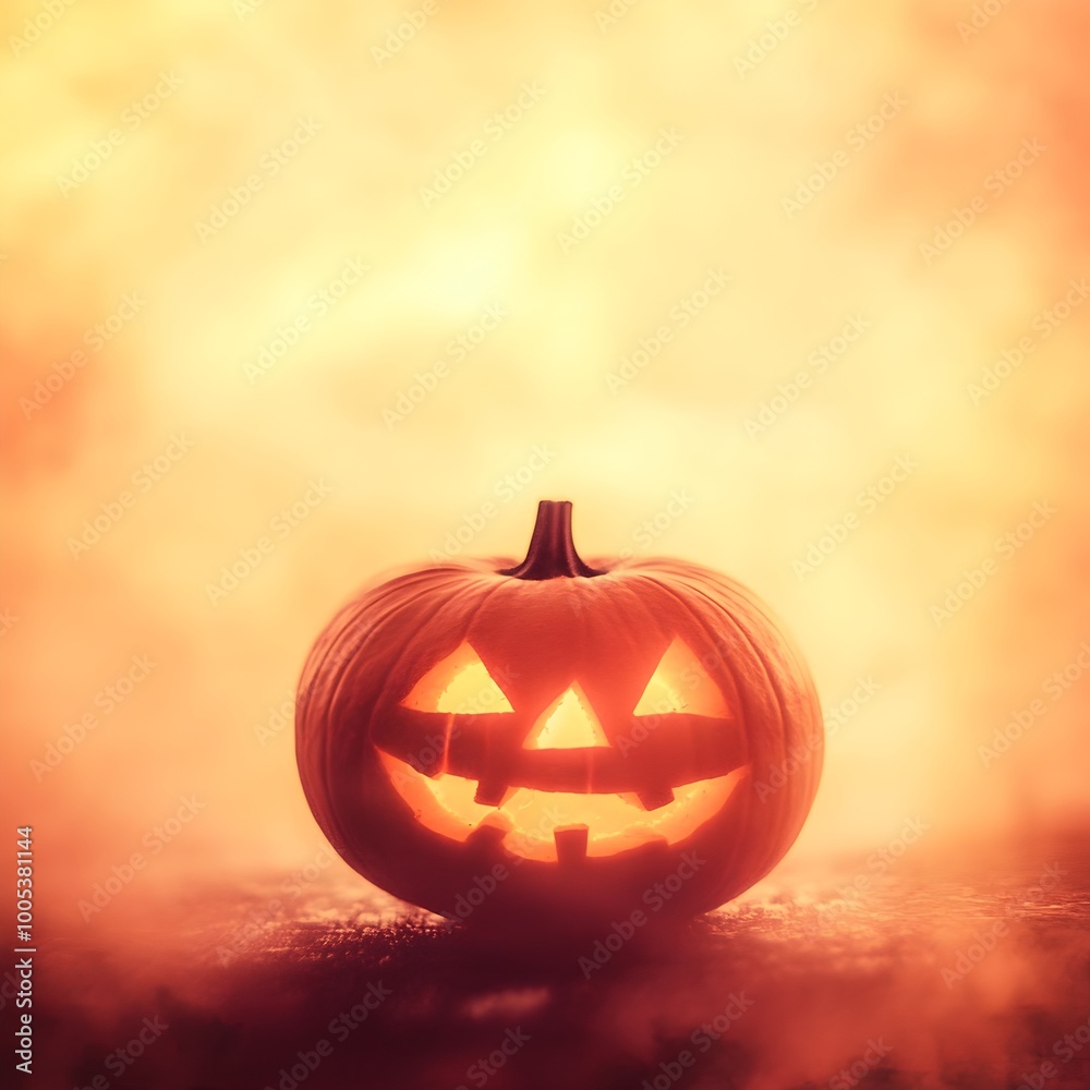 Enchanting Pumpkin Silhouette against Dreamy Gradient Backdrop Glowing Carved Jack O Lantern Autumnal Atmosphere Enchanting Pumpkin Silhouette against Dreamy Gradient Backdrop Glowing Carved Jack O Lantern Autumnal Atmosphere