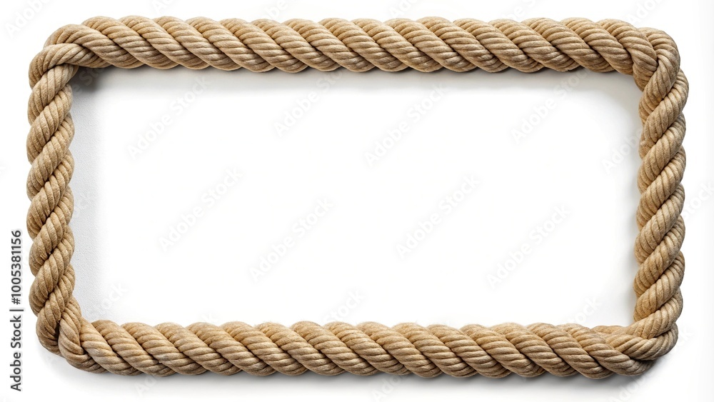 Rope border isolated on white background Rope border isolated on white background