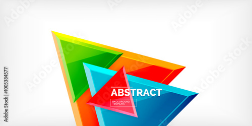 Abstract background - glossy triangles. Vector Illustration For Wallpaper, Banner, Background, Card, Book Illustration, landing page