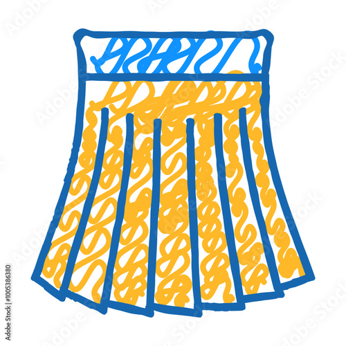 pleated skirt doodle icon sketch vector. pleated skirt sign. isolated symbol illustration