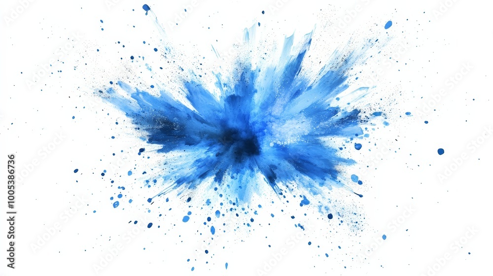 Abstract blue burst isolated on a white or transparent PNG. Dramatic and vibrant with dynamic splashes and high-energy visual impact Abstract blue burst isolated on a white or transparent PNG. Dramatic and vibrant with dynamic splashes and high-energy visual impact