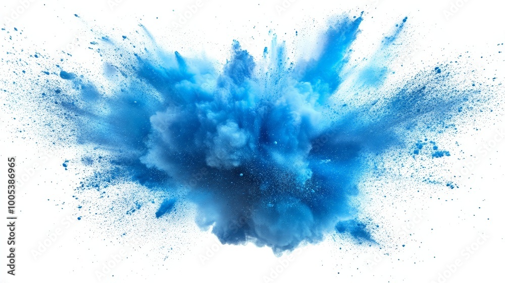 Abstract blue explosion isolated on a white or transparent background. Powerful and vivid with intricate splashes and energetic motion Abstract blue explosion isolated on a white or transparent background. Powerful and vivid with intricate splashes and energetic motion