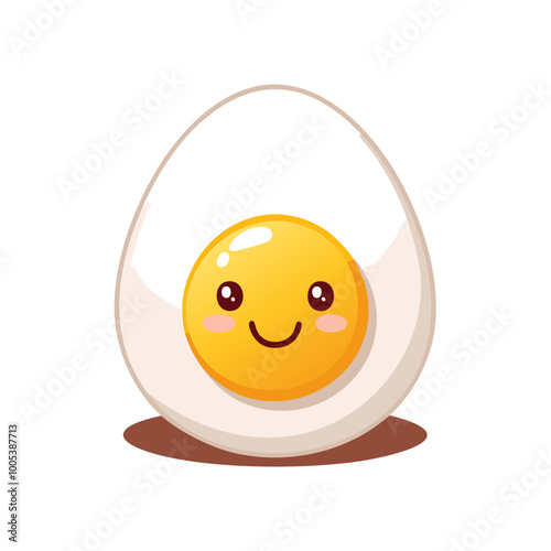Boiled Egg Food Eat Meal Snack Cuisine Animation Kawaii Character
