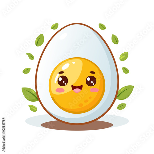 Boiled Egg Food Eat Meal Snack Cuisine Animation Kawaii Character
