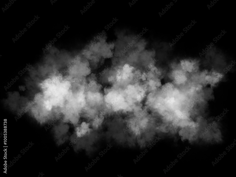 white smoke cloud on Isolated black background . Misty fog effect texture overlays white smoke cloud on Isolated black background . Misty fog effect texture overlays