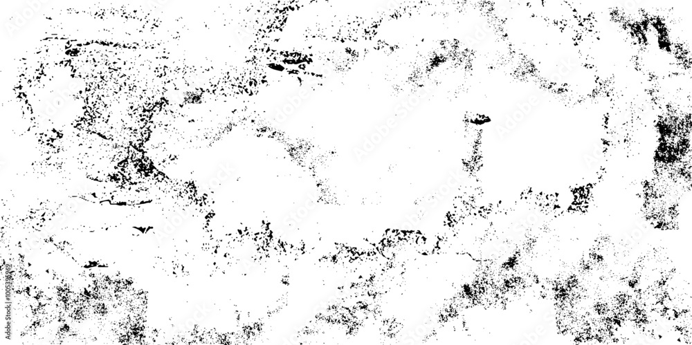 The pattern of ink stains, cracks, fading. Overlay aged grainy messy template. Grunge black white. Monochrome vector texture. The pattern of ink stains, cracks, fading. Overlay aged grainy messy template. Grunge black white. Monochrome vector texture.