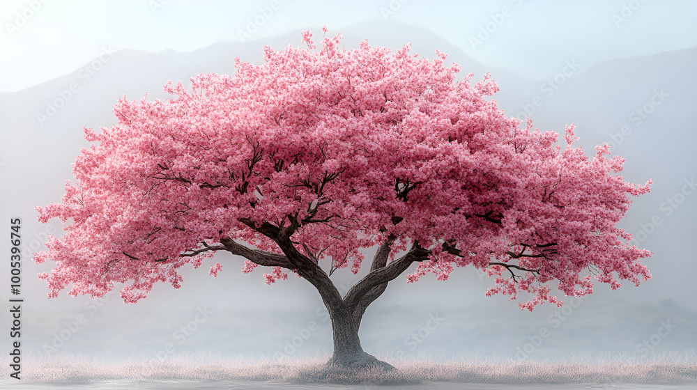 Fototapeta premium a tree with pink flowers