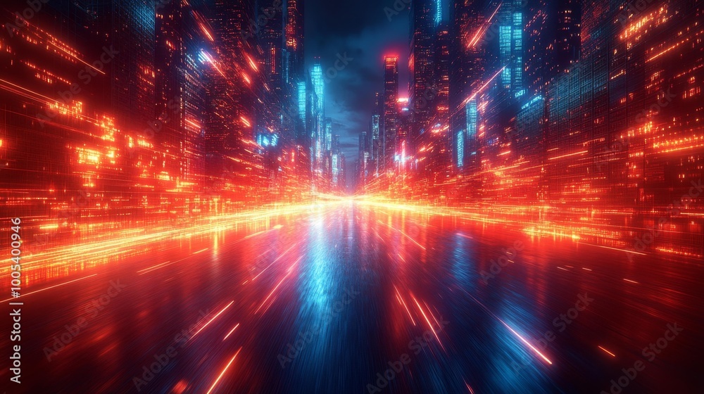 Cyberpunk Neon City at Night Generative AI Cyberpunk Neon City at Night Generative AI