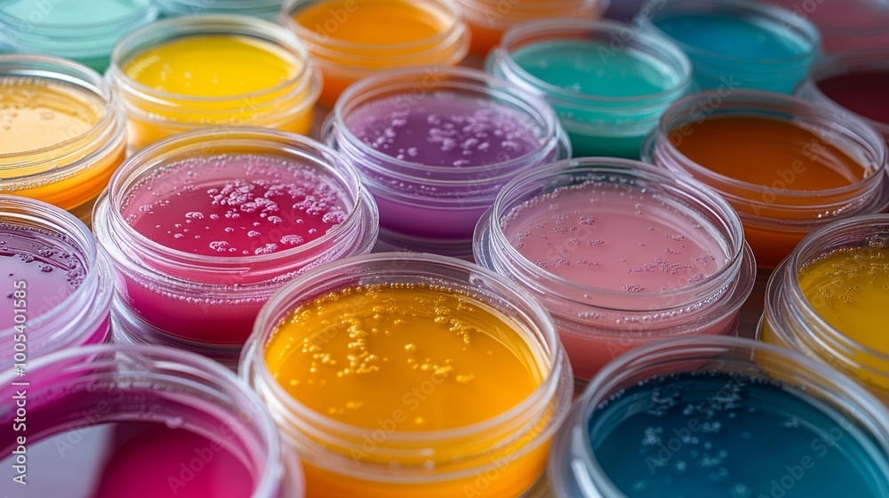 Vibrant Jars of Colorful Paint Gels Generative AI Vibrant Jars of Colorful Paint Gels Generative AI