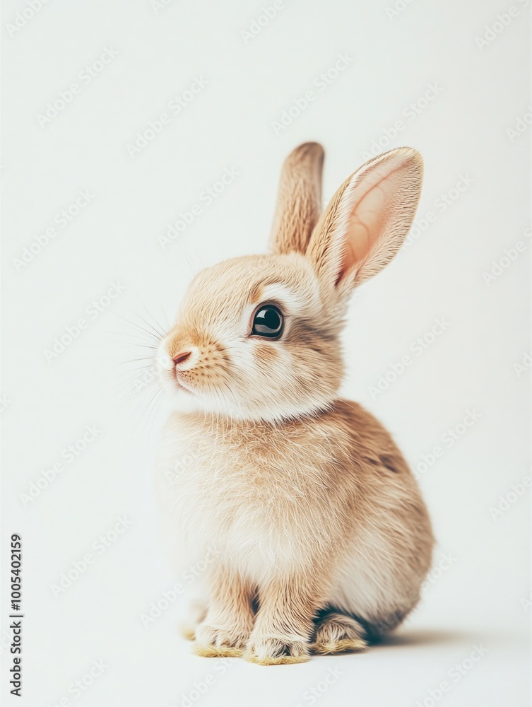 Obraz premium Adorable Bunny against a White Background