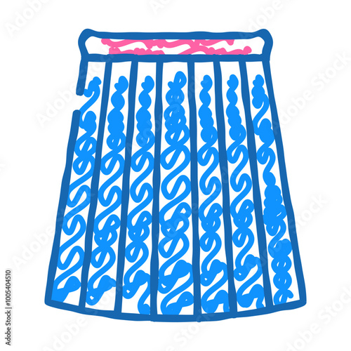 box pleat skirt doodle icon sketch vector. box pleat skirt sign. isolated symbol illustration
