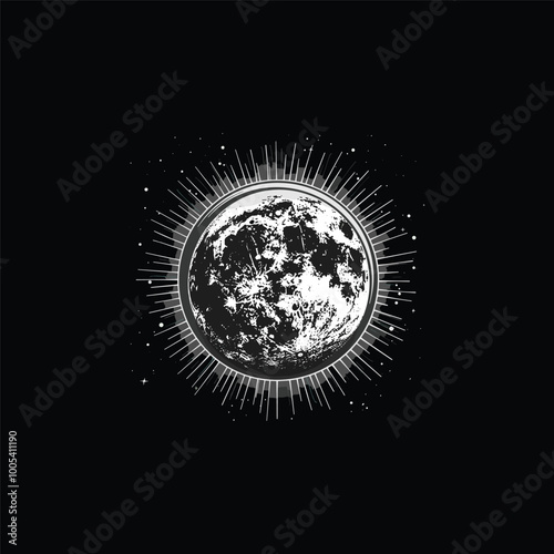 Beautiful full moon illustration