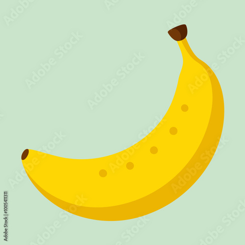 Charming Curved Banana Vector Illustration Capturing the Essence of Ripe Bananas
