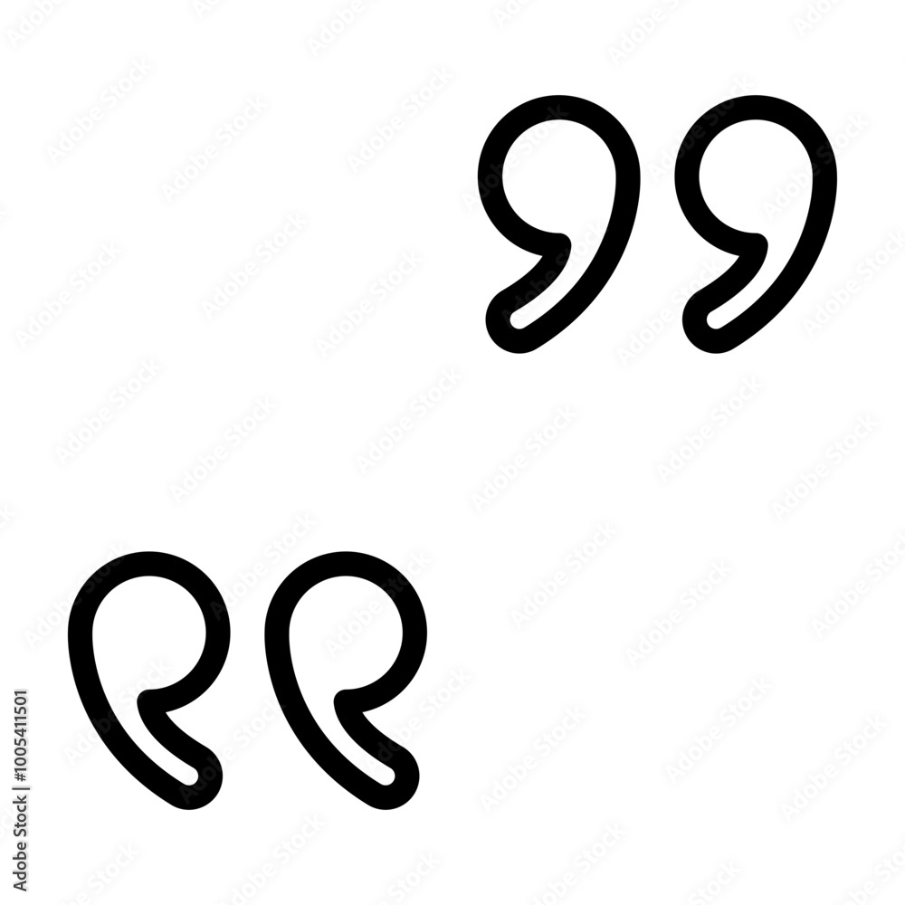 Quotes Vector Line Icon Design Quotes Vector Line Icon Design