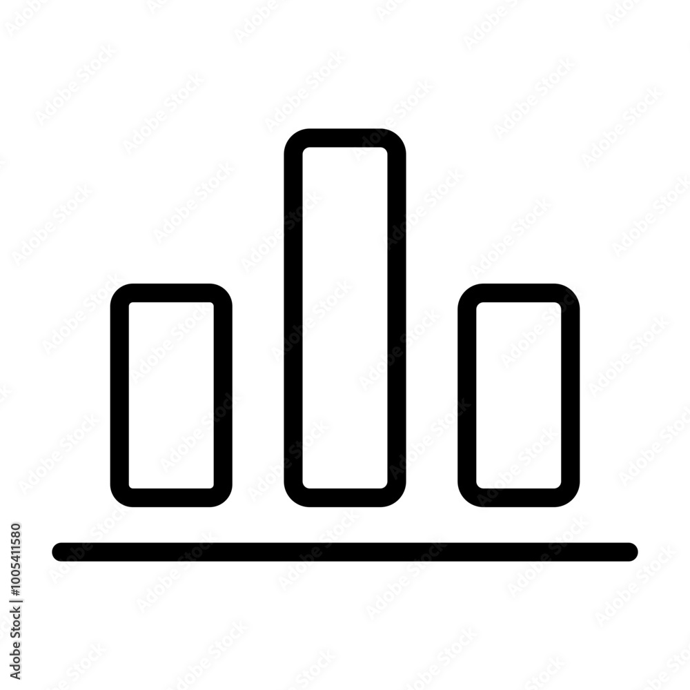 Bottom Alignment Vector Line Icon Design Bottom Alignment Vector Line Icon Design