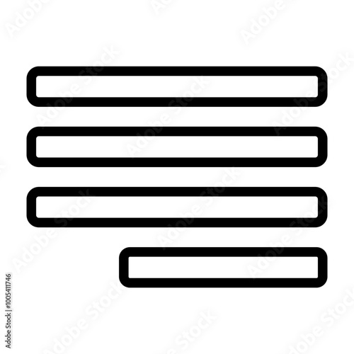 Justify Text Vector Line Icon Design