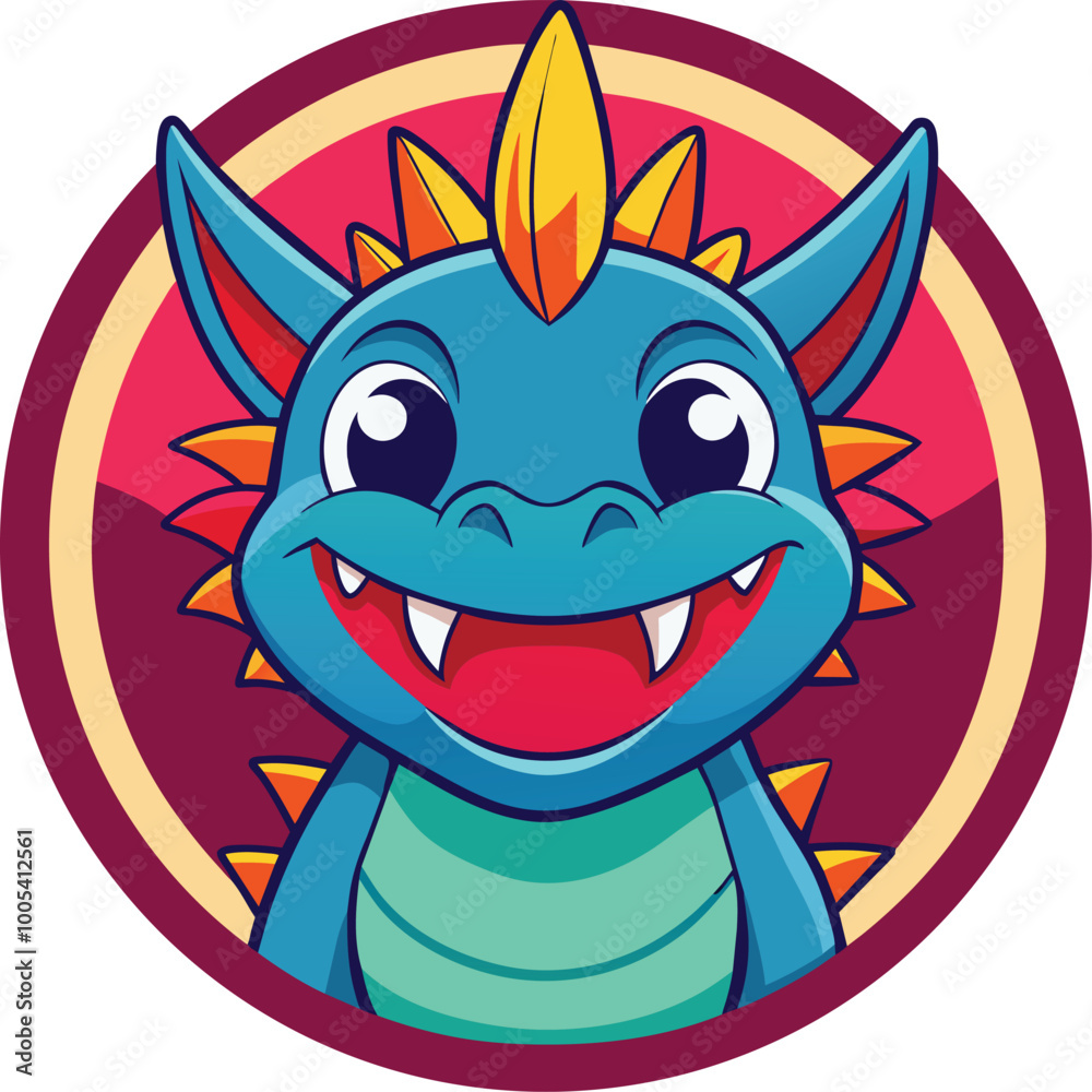 Cute Dragon Vector Illustration - T-Shirt Print Design Cute Dragon Vector Illustration - T-Shirt Print Design