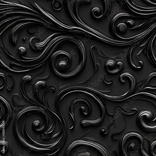 3d vector seamless pattern on a dark grey background