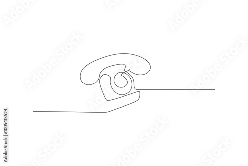 vector continuous line drawing of a landline telephone