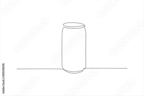 continuous line drawing of a soda drink can