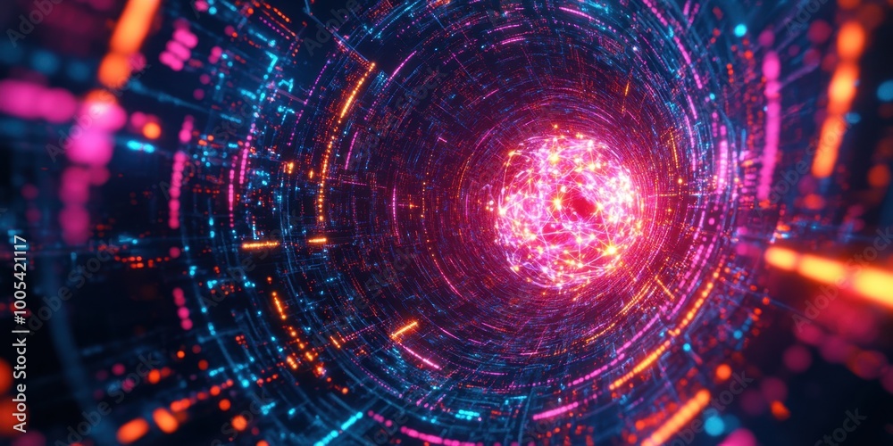 Obraz premium a colorful, abstract, and futuristic background with a spiral pattern