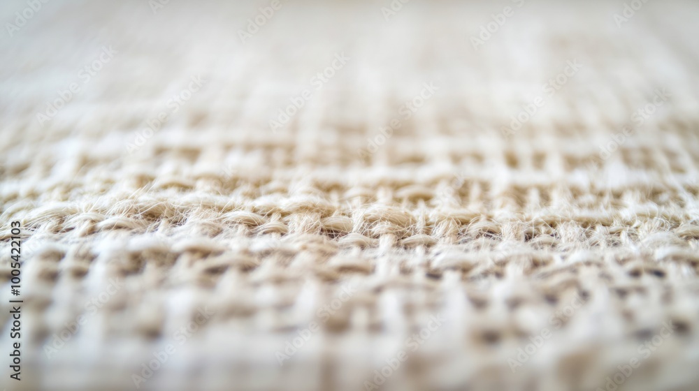 Close-up of a textured fabric showing woven patterns and natural fibers.
