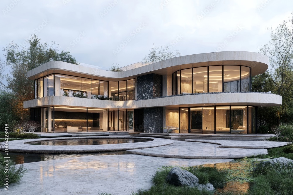 Modern Architecture: A Curvy Mansion Modern Architecture: A Curvy Mansion