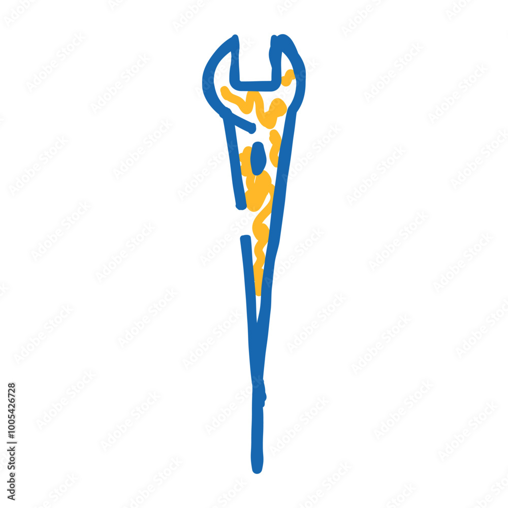 spud wrench doodle icon sketch vector. spud wrench sign. isolated symbol illustration