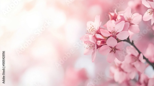 Wallpaper Mural A close-up of delicate pink cherry blossoms against a soft, light background. Torontodigital.ca