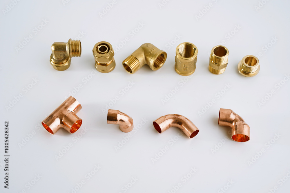 Brass and copeer pipe fittings adapters tube coupler connector water fuel gas