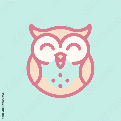 An owl laughing to tears. The emotion of laughter and fun birds. A bird that is rolling around on the floor laughs and cries. Tantrum from a good mood. Vector character of a cheerful bird.