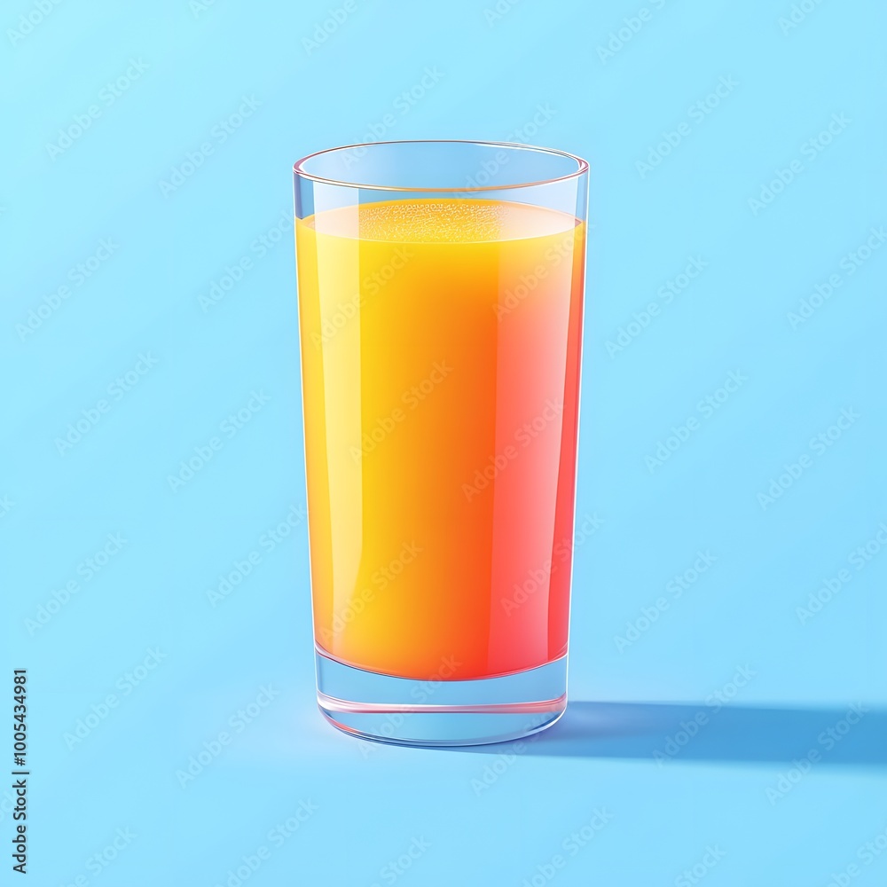 Vibrant 3D Orange Juice Glass Illustration for Healthy Living Vibrant 3D Orange Juice Glass Illustration for Healthy Living