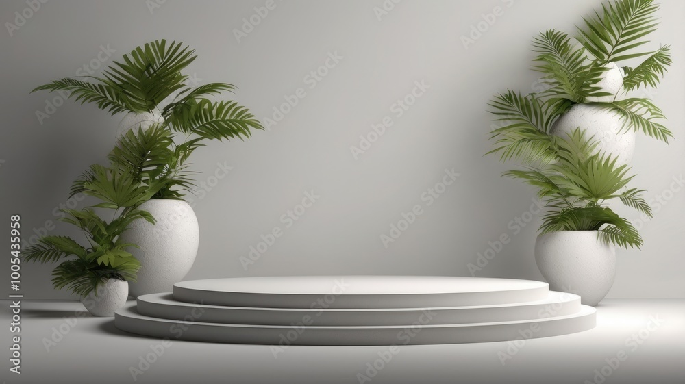 Obraz premium white stage background room
