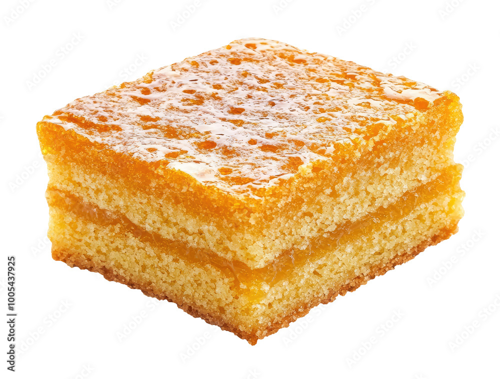 Honey cake isolated on transparent background