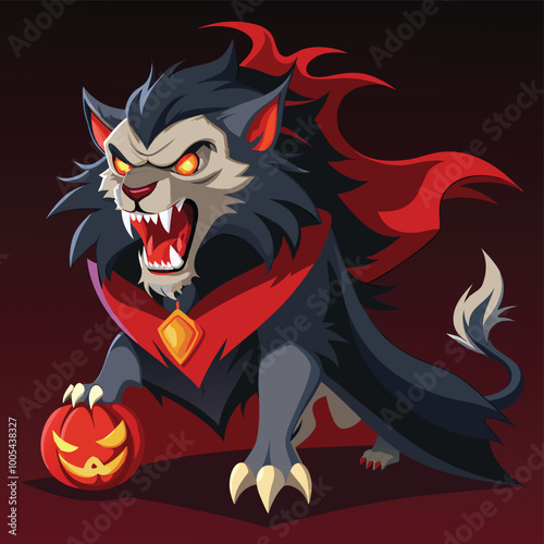 "Terrifying Hybrid Creature - Horror Fantasy Vector Art"