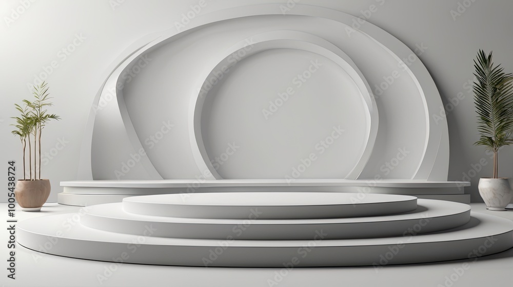 Fototapeta premium white stage background room