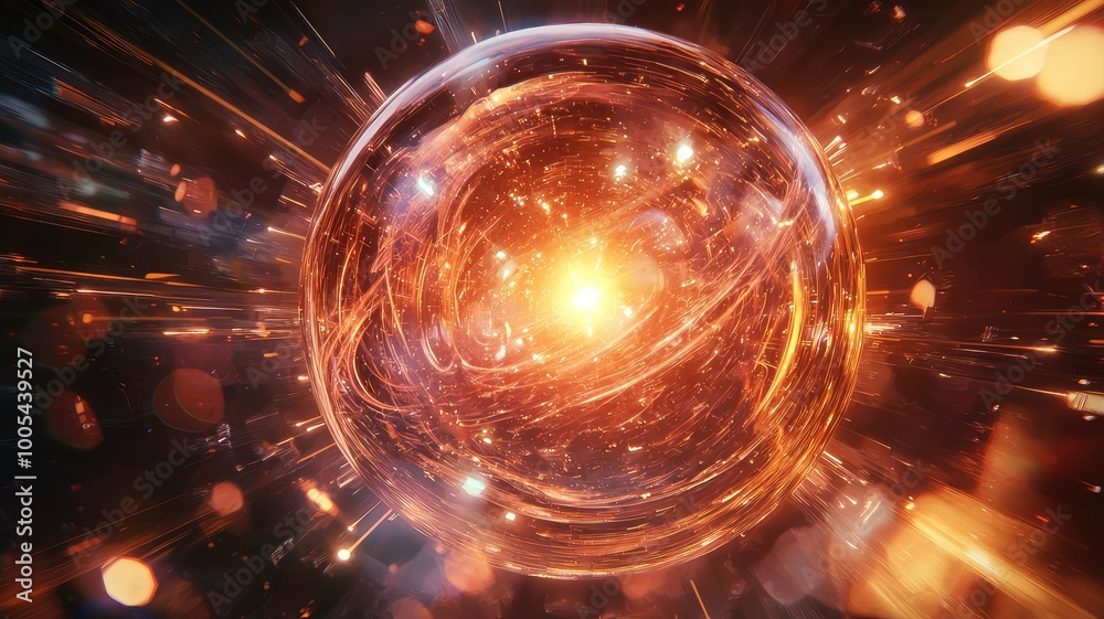 A mesmerizing glowing orb surrounded by radiant light and dynamic energy, symbolizing cosmic beauty and creativity. A mesmerizing glowing orb surrounded by radiant light and dynamic energy, symbolizing cosmic beauty and creativity.