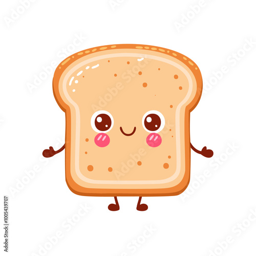 Toast Bread Food Eat Meal Snack Cuisine Animation Kawaii Character

