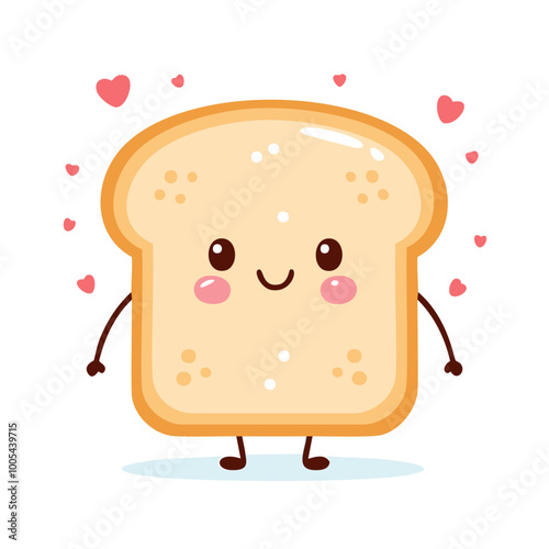 Toast Bread Food Eat Meal Snack Cuisine Animation Kawaii Character
