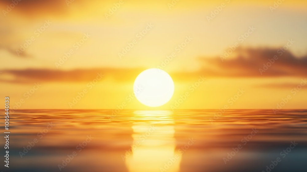 Serene Sunset Over Calm Ocean Waters at Dusk Serene Sunset Over Calm Ocean Waters at Dusk